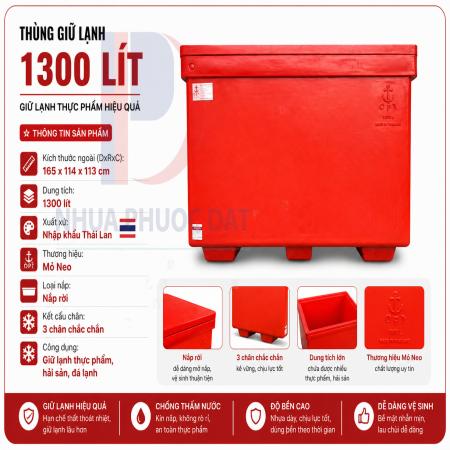 Thùng đá Thái Lan 1300 lít - Mỏ neo