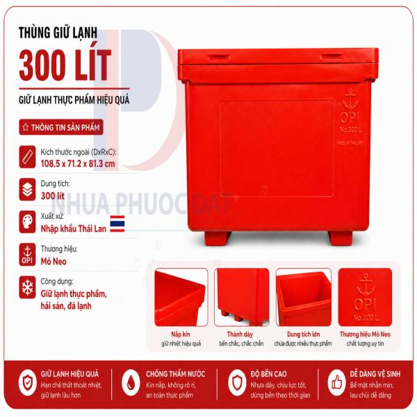 Thùng đá Thái Lan 300 lít - Mỏ neo