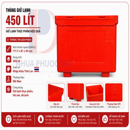 Thùng đá Thái Lan 450 lít - Mỏ neo