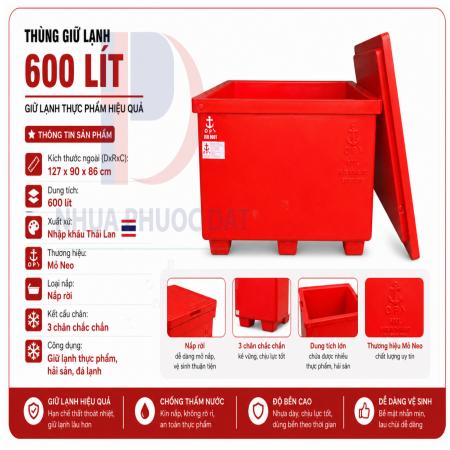 Thùng đá Thái Lan 600 lít - Mỏ neo