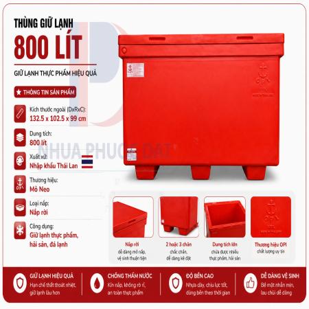 Thùng đá Thái Lan 800 lít - Mỏ neo