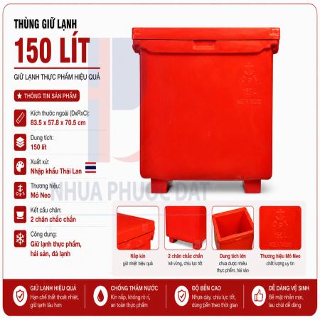 Thùng đá Thái Lan 150 lít - Mỏ neo