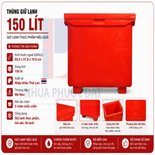 Thùng đá Thái Lan 150 lít - Mỏ neo
