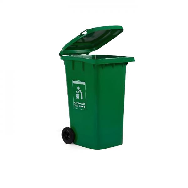 Thùng rác y tế 240 lít màu xanh