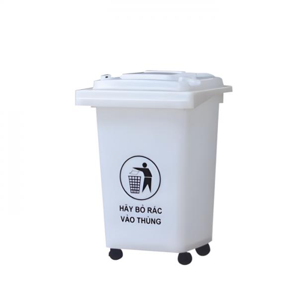 Thùng rác y tế 60 lít màu trắng