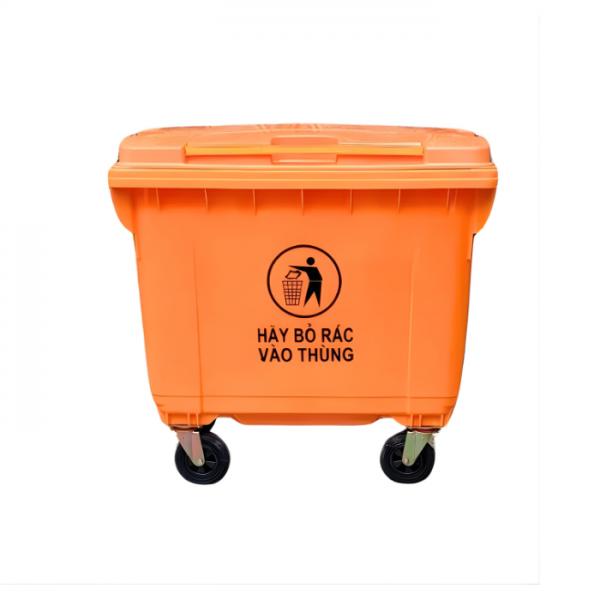 Thùng rác y tế 660 lít màu cam
