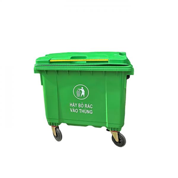 Thùng rác y tế 660 lít màu xanh