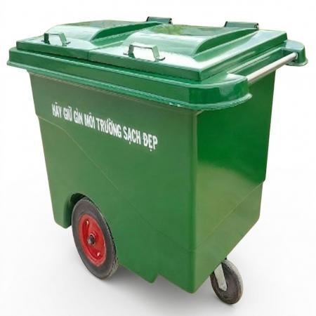 Xe gom rác 660 lit 3 bánh