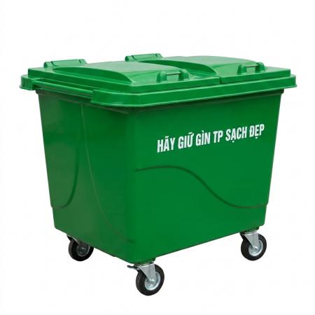 Xe gom rác 660 lit 4 bánh