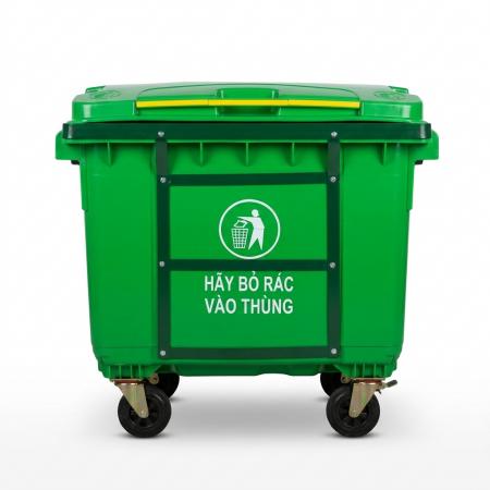 Xe gom rác 660 lit khung sắt