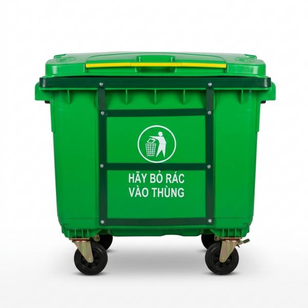 Xe gom rác 660 lit khung sắt