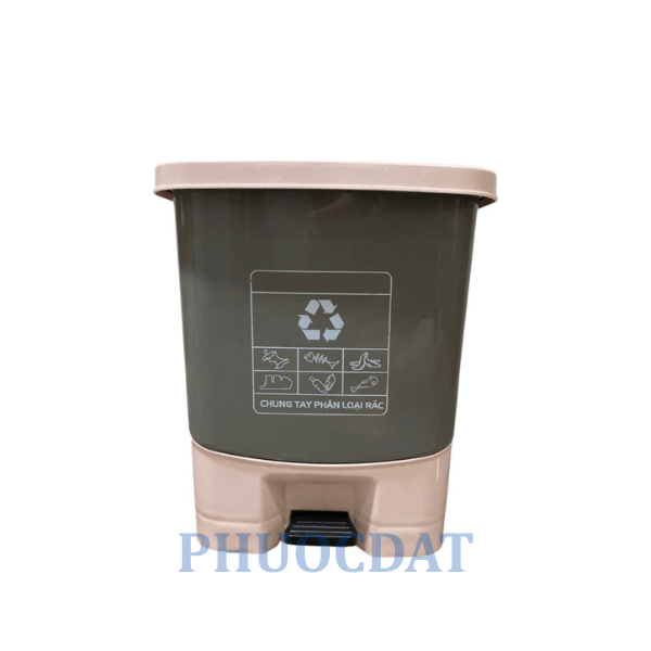 Thùng rác chân 16 lít - Hồng phấn